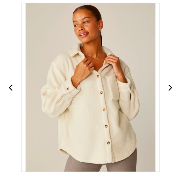 Beyond‎ Yoga Donni Polar Fleece Shirt Jacket cream color medium NWT - Picture 1 of 4